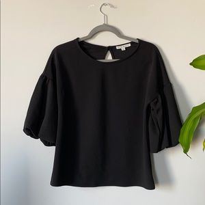 Green Envelope puff sleeve blouse